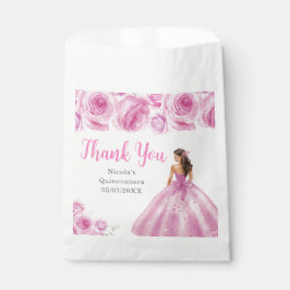 Floral Princess in Light Pink Dress Quinceanera フェイバーバッグ