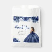 Floral Princess in Navy Blue Dress Quinceanera フェイバーバッグ (正面)