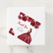 Floral Princess in Red Dress Quinceanera フェイバータグ (インサイチュ)