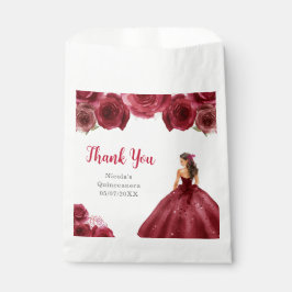 Floral Princess in Red Dress Quinceanera フェイバーバッグ
