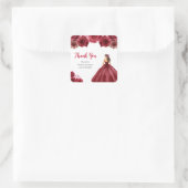 Floral Princess in Red Dress Sweet Sixteen スクエアシール (バッグ)