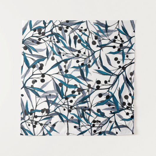 Floral print. Ornament Natural curves. Pattern タペストリー (正面)