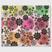    Floral Print Pop Pattern Cute Girly Boho Hippie ラッピングペーパー (フラット)