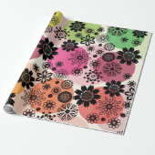    Floral Print Pop Pattern Cute Girly Boho Hippie ラッピングペーパー (アンロールド)