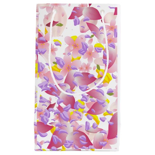 Floral print Valentine's Tissue Paper スモールペーパーバッグ (正面)