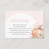 Floral Pumpkin Bow Baby Shower Books for Baby エンクロージャーカード (正面)