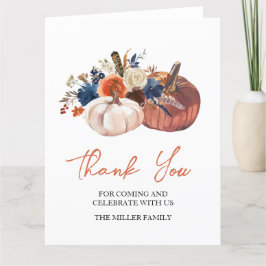 Floral Pumpkins autumn Thank you card サンキューカード