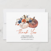 Floral Pumpkins autumn Thank you card サンキューカード (正面)