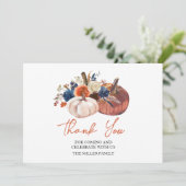 Floral Pumpkins autumn Thank you card サンキューカード (スタンド正面)