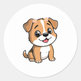 Floral Puppy Cute Sticker – Soft Pastel Dog Lover  ラウンドシール