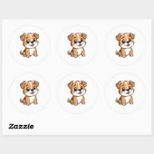 Floral Puppy Cute Sticker – Soft Pastel Dog Lover  ラウンドシール (シート)