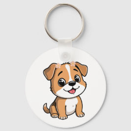 Floral Puppy Keychain – Cute Dog キーホルダー