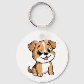 Floral Puppy Keychain – Cute Dog キーホルダー (裏面)