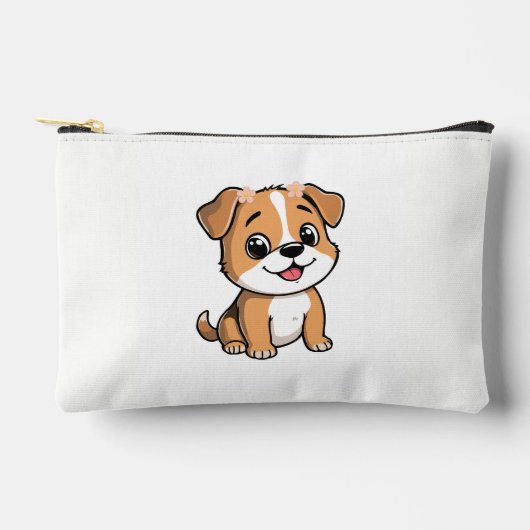 Floral Puppy Pouch – Cute Dog Bag アクセサリーポーチ (正面)