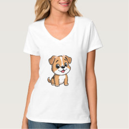 Floral Puppy T-Shirt – Cute Pink Dog Aesthetic  Tシャツ