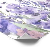 Floral Purple Bridal Shower Welcome Sign ポスター (角)