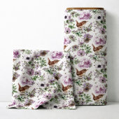Floral Purple Thistle Songbird  ファブリック