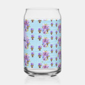 Floral Purple Viola Blue Lilac Pansy Womans Name ガラス缶 (左)