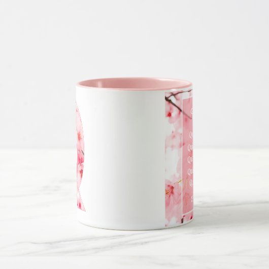 Floral Q Initial Mug | Personalized Name & Traits マグカップ (中央)