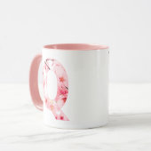 Floral Q Initial Mug | Personalized Name & Traits マグカップ (正面左)