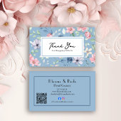 Floral QR Code Business Thank You Card Insert 名刺