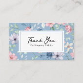 Floral QR Code Business Thank You Card Insert 名刺 (正面)