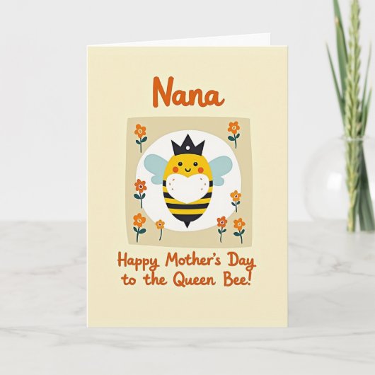 Floral Queen Bee Mother Card カード (正面)