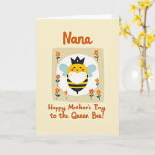 Floral Queen Bee Mother Card カード (黄色い花)