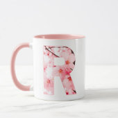 Floral R Initial Mug | Personalized Name & Traits マグカップ (左)
