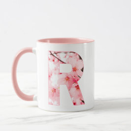 Floral R Initial Mug | Personalized Name & Traits マグカップ