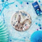 Floral Rabbit Paper Plate ペーパープレート (パーティー)