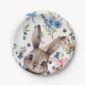 Floral Rabbit Paper Plate ペーパープレート (正面)