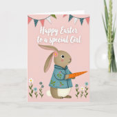 Floral Rabbit Springtime Season Card カード (正面)