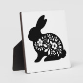 Floral Rabbit Stencil Mug – Cute Bunny Coffee  フォトプラーク (正面)