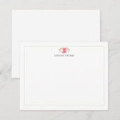 Floral Rain Boots Border Personalized Stationery ノートカード (正面/裏面)