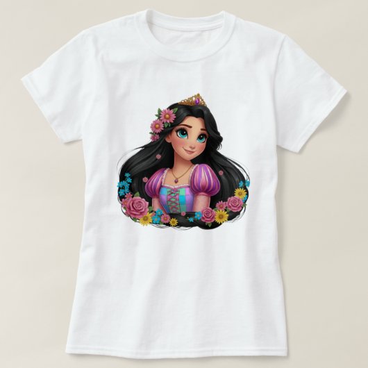 🖤🌸 Floral Raven Rapunzel Women’s T-Shirt Tシャツ (デザイン正面)