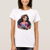 🖤🌸 Floral Raven Rapunzel Women’s T-Shirt Tシャツ (正面)