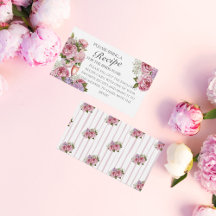 Floral Recipe Request Bridal Shower Enclosure
