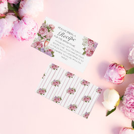 Floral Recipe Request Bridal Shower Enclosure エンクロージャーカード