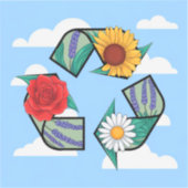 Floral Recycling Symbol | Eco-Friendly Nature シール (正面)