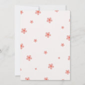 Floral Red Bow Little Ladybug Girl 1st Birthday 招待状 (裏面)