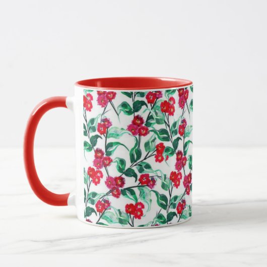 Floral Red Color Flowers Pattern-56698 マグカップ (左)