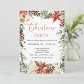 Floral Red Company Christmas Party Invitation 招待状 (スタンド正面)
