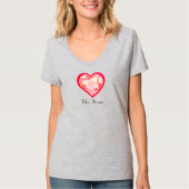 Floral Red Heart Love Like Jesus Christian Shirt  Tシャツ (正面)
