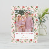 Floral Red Rose Happy Valentine's Day Photo Card シーズンカード (スタンド正面)