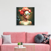 Floral Reflection キャンバスプリント (インサイチュ (リビング))