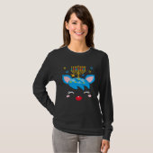 Floral Reindeer Menorah Hanukkah Christmas Jewish Tシャツ (正面フル)