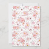 Floral Ribbon Pink Bow Boho Coquette Bridal Shower 招待状 (裏面)