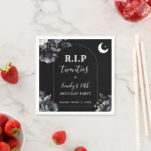 Floral RIP Twenties 30th Birthday Paper Napkin スタンダードカクテルナプキン (インサイチュ)