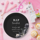 Floral RIP Twenties 30th Birthday Party ペーパープレート (パーティー)